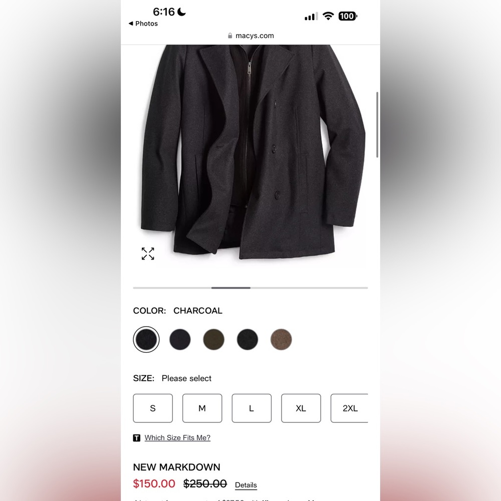 Kenneth Cole Pea coat